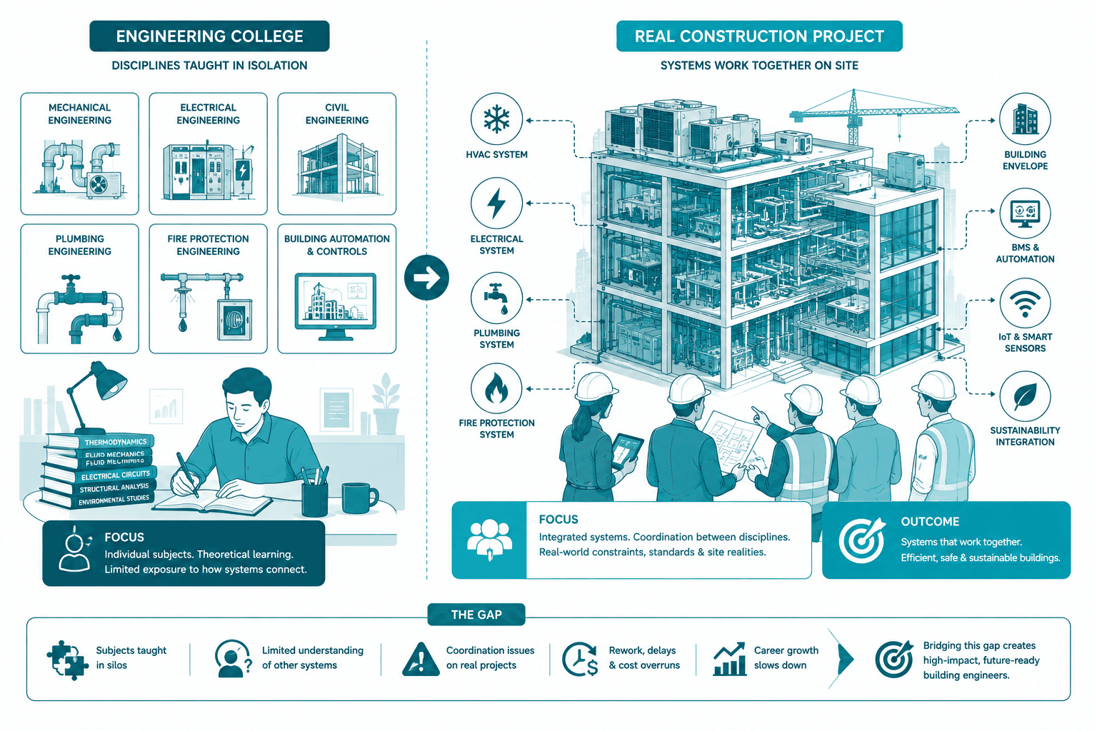 Engineering College vs Real Construction Site